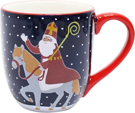 Dekoratief | Mok 'Sinterklaas', blauw/rood, keramiek, 10x10x12cm | A245542