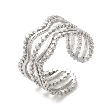 Ring stainless steel bohemian ring, one size ring, zilverkleurig, 100% waterproof, verstelbare ring, cadeau