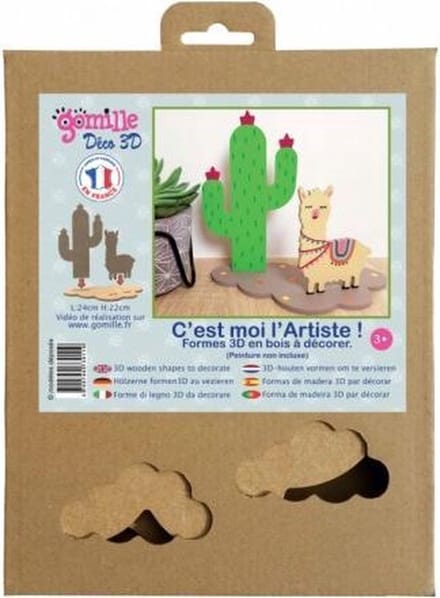 Gomille MDF figuren lama knutselset 24x22 cm decoratie.
