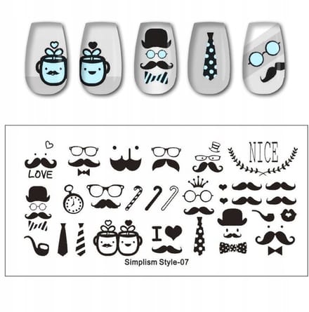 Born Pretty Simplism Style - Nagelstempelplaat - 07 - 12x6 cm - Verschillende Patronen