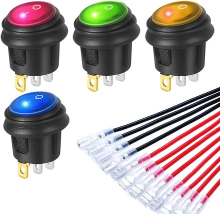 Tuimelschakelaar met LED Verlichting - 4 Stuks Waterdichte AAN/UIT Schakelaar