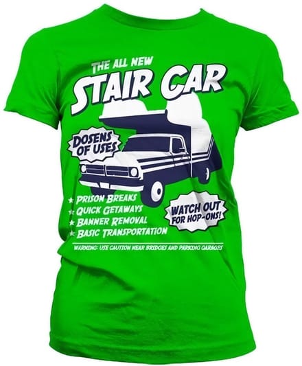 Hybris Stair Car Girly T-shirt voor dames, groen