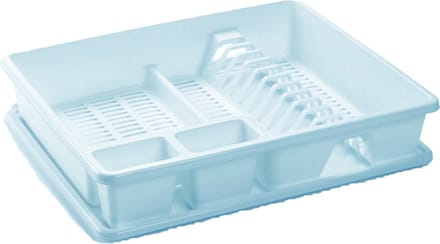 PlasticForte Afwas afdruiprek met lekbak - wit - 45 x 26 x 10 cm - Afwassen/drogen met lekbak