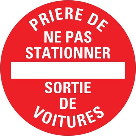 Pickup Pictogram rond diameter 20 cm - Prière de ne pas stationner sortie de voitures