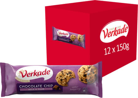 Verkade - Koek - Chocolate Chip Melk & Puur chocolade - 12 x 150 gram