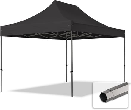 3x4,5 m Easy Up partytent Vouwpaviljoen, PREMIUM staal 40mm, donkergrijs