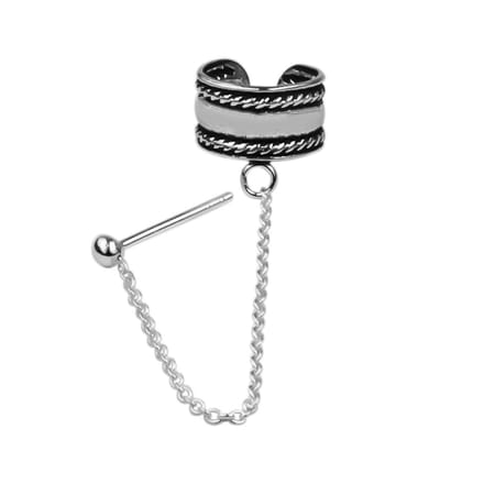Zilveren ear cuff - ear jewels - vlecht design - 925 zilver
