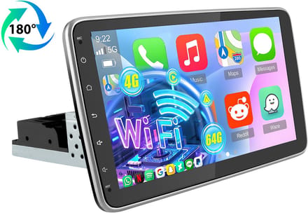 Hexinex - 1 DIN Autoradio - Android 14 4+64G - Carplay & Andriod Auto Bluetooth WiFi