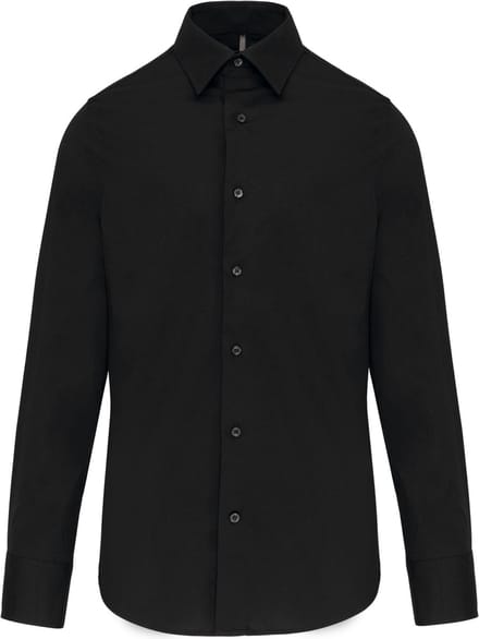 Kariban Heren stretch overhemd lange mouwen K529 - Black - L