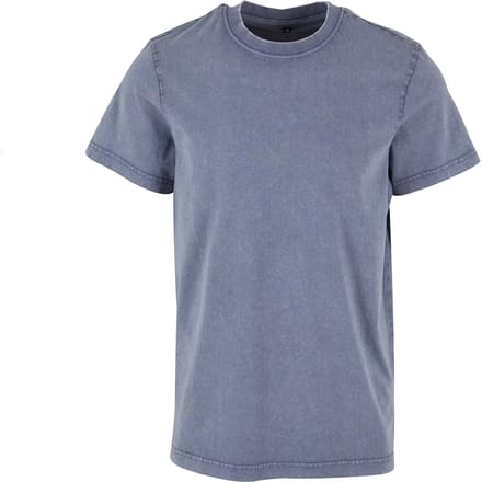 Build your Brand Acid Washed Round Neck Tee BY190 - Vintage Blue - XL