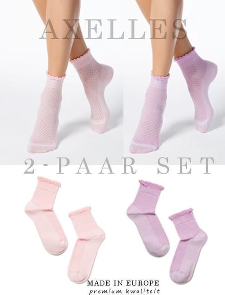 Sokken opgerold boordje, pastel paars, maat 36/37 (24)