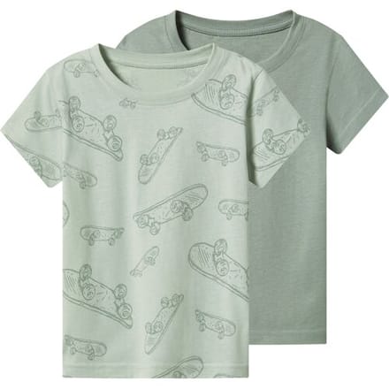 LUPILU Set van 2 kinder T-shirts (Groen/mint, 98/104)