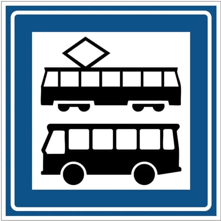 Bus en tramhalte bord - L3 | gecoat dibond materiaal | 30 x 30 cm