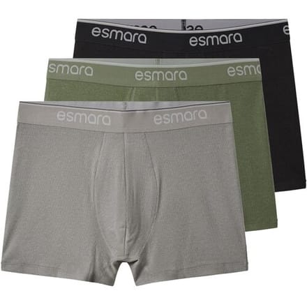 ESMARA MEN Set van 3 heren boxers (Zwart/groen/grijs, M)