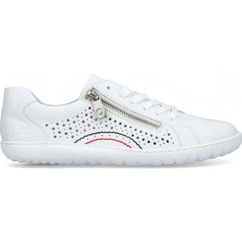 Rieker damesschoen lage veterschoen slip-on 52824-80 parelwit