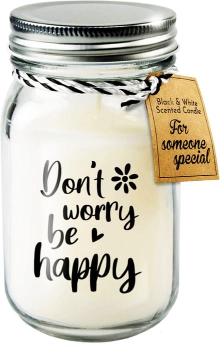 Black & White geurkaars - Don't worry be happy