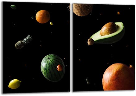 TMK ArtDeko - Ovenschaal Beschermer - 2x 40x52 cm - Glas - Fruit Design