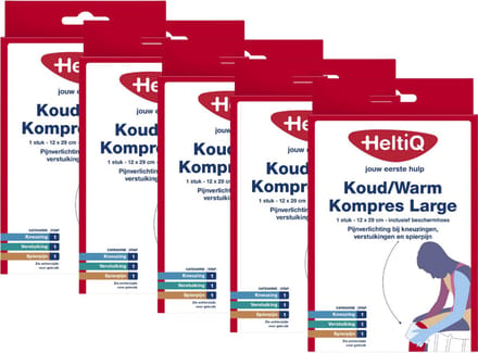 Hot/Cold Packs 12x29cm Set 5 Stuks, Inclusief Beschermhoes