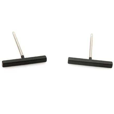 Miresa - Staaf Oorbellen - Knopjes - Staafje Zwart - 1.2 cm