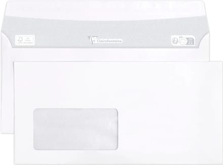 Clairalfa enveloppen DL 110x220mm wit venster links 45x90mm 500 stuks