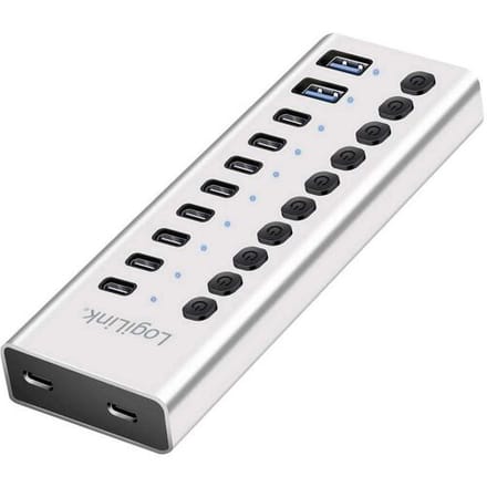 LogiLink UA0448 UA0448 USB-hub 8 + 2 poorten USB-A, USB-C USB 3.2 Gen1 5 GBit/s Aluminium