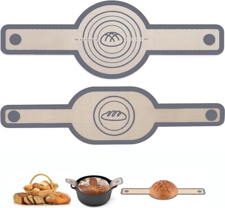 Brood Bakmat - Ovenslinger - Brood Bakken - Met Handvatten - 2 Stuks - Grijs