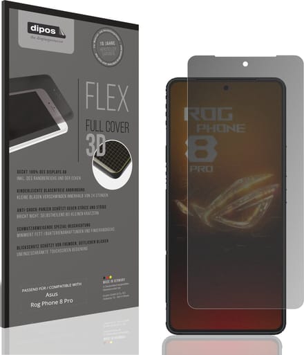 dipos FLEX – Matte Privacy Screenprotector geschikt voor Asus Rog Phone 8 Pro | Volledige Schermbescherming | Case-Friendly