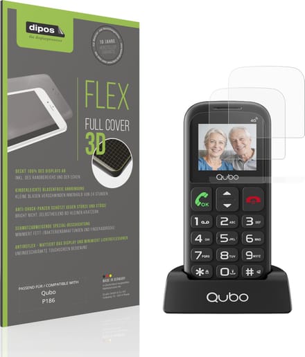 dipos FLEX – 2x Matte Screenprotector geschikt voor Qubo P186 | Volledige Schermbescherming | Case-Friendly