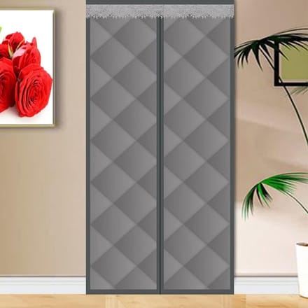 Magnetisch Thermisch Deurgordijn - Koude- en Windbescherming, 100 x 200 cm, Diervriendelijk, Grijs