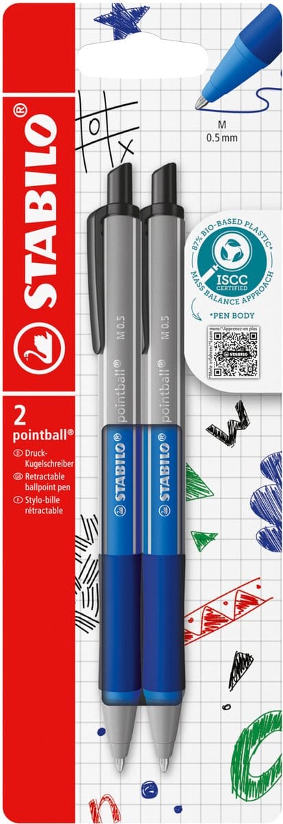Balpen stabilo pointball colorful bl blist à 2st | 10 stuks
