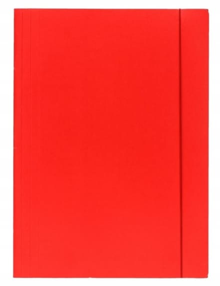 Barbara A4 Map met Elastiek - Gelakt Karton Rood