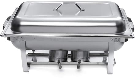 Buffet Server - Warmhoudbak - Gerechten Warm Houden - Drie Bakken - 20 x 13 Inch - Zilverkleurig