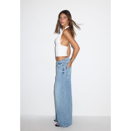 Stradivarius Jeans met gekruiste taille  LICHTE MIDDENBLAUWE DENIM WASSING 40