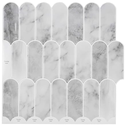 vidaXL - Veer - Tegel - 20 - st - Grijs - Marmer - 30 - x - 30 - cm - Polyurethaan - en - PET