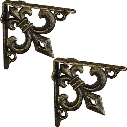 planksteunen gietijzer - set van 2 - antiek - ornamenten - vintage - brons