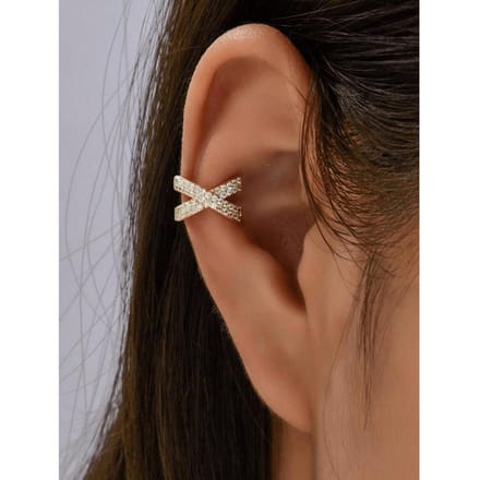 1 stuks Zirkonia Decor Oor Cuff Koperen Sieraden one-size brown