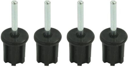 ProPlus Tentstokdop - boventop met pin - Ø 21 mm - set van 4 stuks - zwart/zilver
