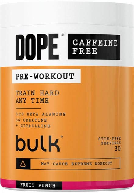 Bulk Dope Pre-Workout caffeine-free (30 serv) Fruit Punch - Pre-Workout - Stimulans-vrije Booster