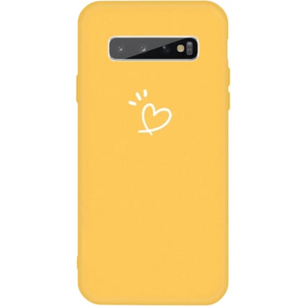 Mocaa Samsung Galaxy S10 Plus Love Heart Case Geel