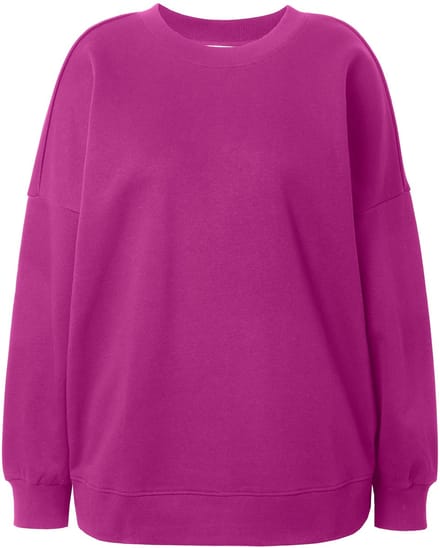 Studio Untold - Dames - Sweatshirt oversized model extra lang OEKO-TEX - Magenta - Maat 54+