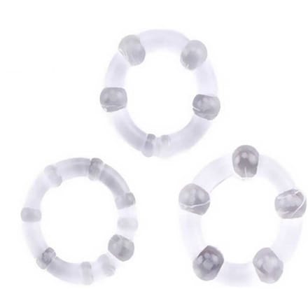 Siliconen Cockrings- Penis - Transparant - Set Van 3 - Ring - Uitrekbaar