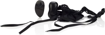 CalExotics - 10-Function Thong with Ties - Stimulator Zwart