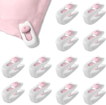 12 x Dekbedclips, antislip dekbedovertrekclips, lakensclips, wasknijpers (12 wit)