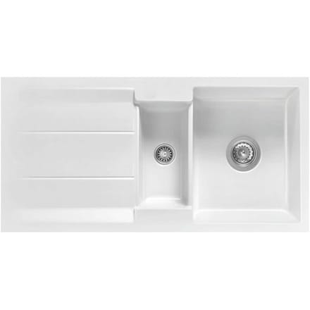 Systemceram Keradomo Genea 100 F sink reversible for flush mounting with excenter operation , without tap hole 559202-12
