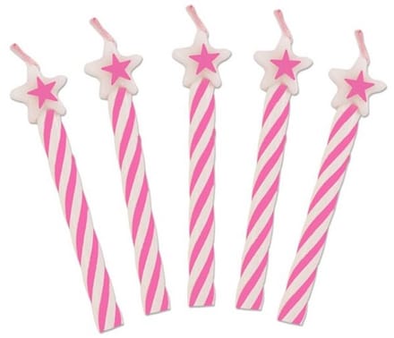 8 roze stercakekaarsen