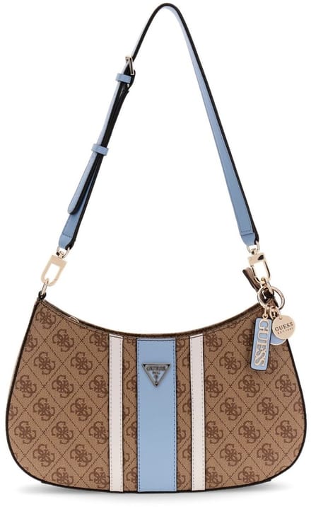 Guess Noelle II Top Zip - Schoudertas 29 cm (latte logo/light blue)