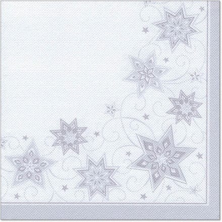 20 Servetten ROYAL Collection 1/4 vouw 40 cm x 40 cm wit Just Stars