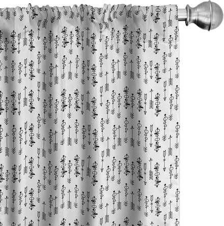 ABAKUHAUS Stammes Gordijnen – Schetsvorm – 2x75x245 cm – Zwart/Wit