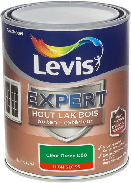 Levis - Expert Hout Lak Buiten High Gloss Mix - Clear Green C60 - Mengverf - 1 L