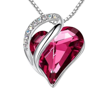 Kristal Hart Roze – Ketting Lengte 45cm